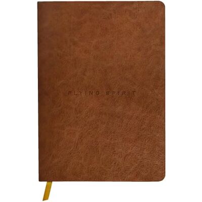 Clairefontaine 106943C Un carnet broché cousu fil Flying Spirit 180 pages ivoire 14,8x21 cm 90 g DOT (petits points), couverture en cuir d'agneau glacé, Cognac - Publicité Clairefontaine 106943C Un carnet broché cousu fil Flying Spirit 180 pages ivoire 14,8x21 cm 90 g DOT (petits points), couverture en cuir d'agneau glacé, Cognac - Publicité