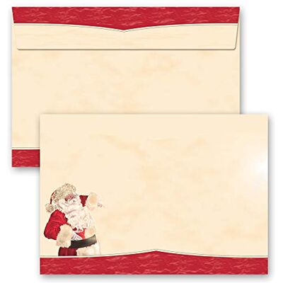 Paper-Media Enveloppes de motif Saint Nicholas, SANTA CLAUS MOTIF 10 enveloppes DIN C6 (162x114 mm) - Publicité Paper-Media Enveloppes de motif Saint Nicholas, SANTA CLAUS MOTIF 10 enveloppes DIN C6 (162x114 mm) - Publicité