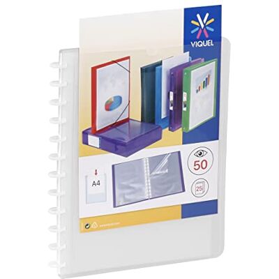 Viquel Protège-documents à pochettes amovibles Porte documents 50 vues personnalisable Format A4 Incolore - Publicité Viquel Protège-documents à pochettes amovibles Porte documents 50 vues personnalisable Format A4 Incolore - Publicité