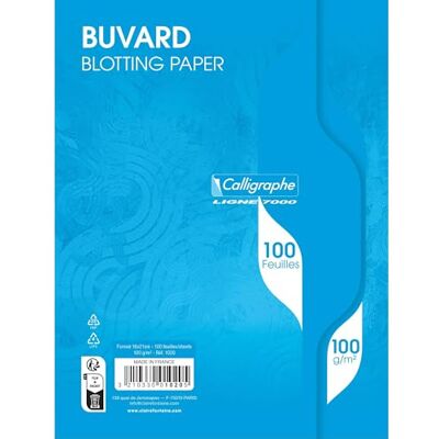 Calligraphe 1020C 7000, Sachet 100 buvards blanc 16x21 100g - Publicité Calligraphe 1020C 7000, Sachet 100 buvards blanc 16x21 100g - Publicité