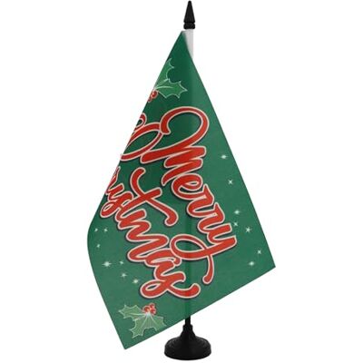 AZ FLAG Drapeau De Table Joyeux Noël Etincelles 21x14 cm Petit Drapeau Merry Christmas De Bureau 100% Polyester Avec Hampe De 25cm Et Socle En Plastique Noir - Publicité AZ FLAG Drapeau De Table Joyeux Noël Etincelles 21x14 cm Petit Drapeau Merry Christmas De Bureau 100% Polyester Avec Hampe De 25cm Et Socle En Plastique Noir - Publicité