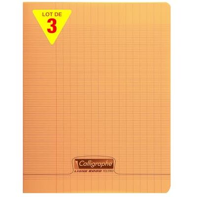 Calligraphe 18348Cpack Un lot de 3 Cahiers Agrafés Orange (une Marque de Clairefontaine) 17x22 cm 192 Pages Grands Carreaux Papier Blanc 90 g Couverture Polypro Transparent - Publicité Calligraphe 18348Cpack Un lot de 3 Cahiers Agrafés Orange (une Marque de Clairefontaine) 17x22 cm 192 Pages Grands Carreaux Papier Blanc 90 g Couverture Polypro Transparent - Publicité