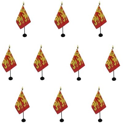 AZ FLAG Lot de 10 Drapeaux de Table Basse-Normandie 15x10 cm Usage intérieur Drapeau de bureau bas-normand finition cousue et bords renforcés polyester 100D - Publicité AZ FLAG Lot de 10 Drapeaux de Table Basse-Normandie 15x10 cm Usage intérieur Drapeau de bureau bas-normand finition cousue et bords renforcés polyester 100D - Publicité