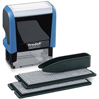 Trodat Printy 4912 Typo Tampon auto-encreur pour la composition de texte, 4 lignes, noir, 47 x 18 mm - Publicité Trodat Printy 4912 Typo Tampon auto-encreur pour la composition de texte, 4 lignes, noir, 47 x 18 mm - Publicité