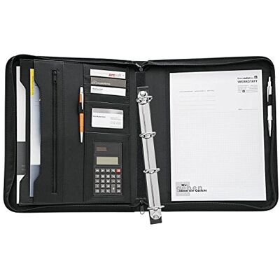 WEDO 581101, Conférencier College Noir à 4 anneaux, avec calculette - Publicité WEDO 581101, Conférencier College Noir à 4 anneaux, avec calculette - Publicité