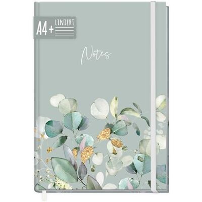 Häfft paper&you® Carnet A4+ ligné "Minty Leaves" 156 pages lignées, papier épais de 100 g/m² et élastique – à utiliser comme journal intime, pour vos listes et vos notes - Publicité Häfft paper&you® Carnet A4+ ligné "Minty Leaves" 156 pages lignées, papier épais de 100 g/m² et élastique – à utiliser comme journal intime, pour vos listes et vos notes - Publicité