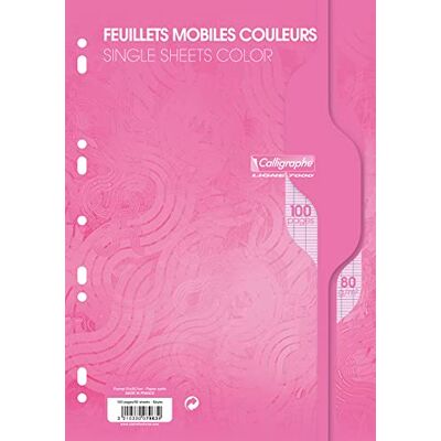 Calligraphe 7963C Un Paquet de Feuillets Mobiles Perforés Roses sous Film (une Marque de Clairefontaine) A4 21x29,7 cm 100 Pages Grands Carreaux Papier 80 g - Publicité Calligraphe 7963C Un Paquet de Feuillets Mobiles Perforés Roses sous Film (une Marque de Clairefontaine) A4 21x29,7 cm 100 Pages Grands Carreaux Papier 80 g - Publicité