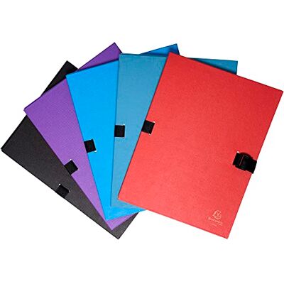 Exacompta Réf. 21590E 1 chemise à dos extensible en papier toilé vernis couleur N'clip 1 rabat fermeture par clip très pratique dim 24 x 32 cm pour format A4 couleurs aléatoires - Publicité Exacompta Réf. 21590E 1 chemise à dos extensible en papier toilé vernis couleur N'clip 1 rabat fermeture par clip très pratique dim 24 x 32 cm pour format A4 couleurs aléatoires - Publicité