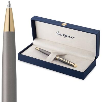Waterman Hémisphère Stylo bille L'édition discrète Gris Pierre Pointe moyenne Encre bleue Coffret cadeau - Publicité Waterman Hémisphère Stylo bille L'édition discrète Gris Pierre Pointe moyenne Encre bleue Coffret cadeau - Publicité