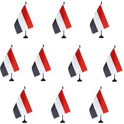 AZ FLAG Lot de 10 Drapeau De Table Soudan 21x14 cm 10 Petits Drapeaux Soudanais De Bureau 100% Polyester Avec Hampe De 25cm Et Socle En Plastique Noir - Publicité AZ FLAG Lot de 10 Drapeau De Table Soudan 21x14 cm 10 Petits Drapeaux Soudanais De Bureau 100% Polyester Avec Hampe De 25cm Et Socle En Plastique Noir - Publicité