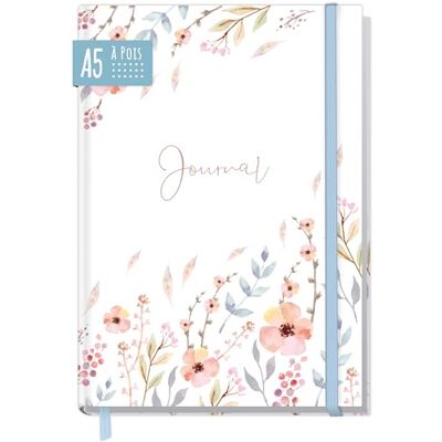 Häfft paper&you® Journal A5 dotted Carnet à points "Sweet Flowers" 156 pages numérotées à points, élastique et ruban marque-page , faire des croquis, faire des liste - Publicité Häfft paper&you® Journal A5 dotted Carnet à points "Sweet Flowers" 156 pages numérotées à points, élastique et ruban marque-page , faire des croquis, faire des liste - Publicité