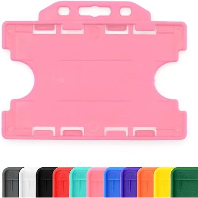 CKB LTD Lot de 10 porte-badges double face rigides en Plastique coulissants à face ouverte Format horizontal ou paysage Pour 2 deux d'identité cartes de 86 x 54 mm crédit CR80 Rose - Publicité CKB LTD Lot de 10 porte-badges double face rigides en Plastique coulissants à face ouverte Format horizontal ou paysage Pour 2 deux d'identité cartes de 86 x 54 mm crédit CR80 Rose - Publicité