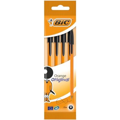 BIC Orange Pochette de 4 Stylos-billes Noir - Publicité BIC Orange Pochette de 4 Stylos-billes Noir - Publicité