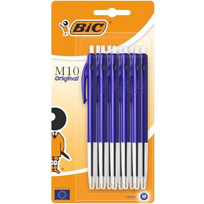 BIC M10 Original Stylos-Bille Bleu, Blister de 10 - Publicité BIC M10 Original Stylos-Bille Bleu, Blister de 10 - Publicité