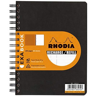 Rhodia 133576C Cahier de Recharge Exabook A5+ 16 x 21 cm Ligné 160p - Publicité Rhodia 133576C Cahier de Recharge Exabook A5+ 16 x 21 cm Ligné 160p - Publicité