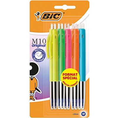 BIC 951490 M10 Lot de 10 Stylos Bille pointe moyenne Bleu - Publicité BIC 951490 M10 Lot de 10 Stylos Bille pointe moyenne Bleu - Publicité