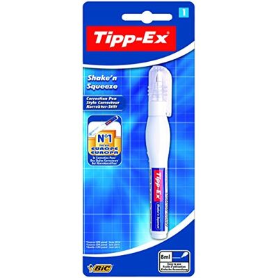 BIC Tipp-Ex Shake'n Squeeze Blister de Stylo Correcteur - Publicité BIC Tipp-Ex Shake'n Squeeze Blister de Stylo Correcteur - Publicité