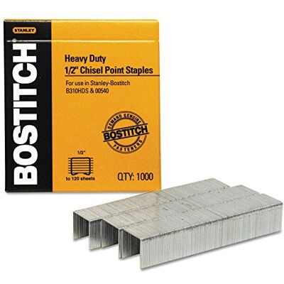 Bostitch SB351/2-1M Agrafes de qualité supérieure, 55-85 feuilles, pied 1,3 cm, 1 000 par boîte - Publicité Bostitch SB351/2-1M Agrafes de qualité supérieure, 55-85 feuilles, pied 1,3 cm, 1 000 par boîte - Publicité
