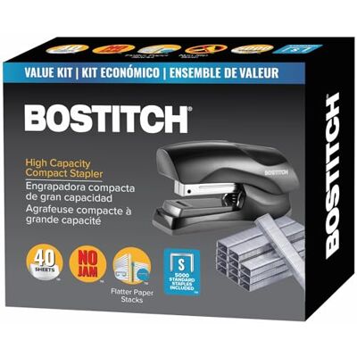 Bostitch B175-BLK -VP Agrafeuse avec agrafes très résistante, capacité de 40 feuilles avec 5000 agrafes, petite agrafeuse, tient dans la paume de votre main - Publicité Bostitch B175-BLK -VP Agrafeuse avec agrafes très résistante, capacité de 40 feuilles avec 5000 agrafes, petite agrafeuse, tient dans la paume de votre main - Publicité
