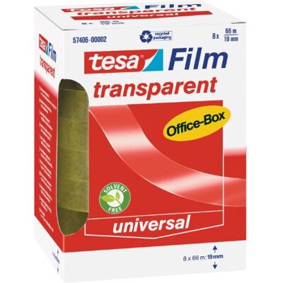 Tesa film 8x TRANSPARANT 66M x 19MM - Publicité Tesa film 8x TRANSPARANT 66M x 19MM - Publicité