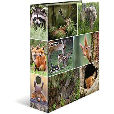 HERMA Motif classeur à levier A4 Animaux de la foret, dos de 7 cm, en carton robuste, imprimé entièrement à l'extérieur et à l'intérieur - Publicité HERMA Motif classeur à levier A4 Animaux de la foret, dos de 7 cm, en carton robuste, imprimé entièrement à l'extérieur et à l'intérieur - Publicité