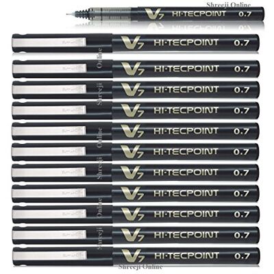 PILOT V7 Pack of 12 medium point liquid ink pens black - Publicité PILOT V7 Pack of 12 medium point liquid ink pens black - Publicité