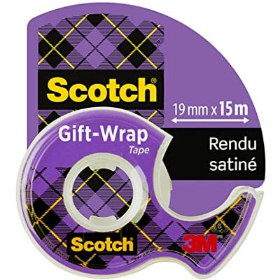 Scotch Ruban Adhésif pour Emballage Cadeau 1 Rouleau sur dévidoir manuel, 19 mm x 15 m Ruban Transparent Satiné à Utiliser sur le Papier d'Emballage Cadeau - Publicité Scotch Ruban Adhésif pour Emballage Cadeau 1 Rouleau sur dévidoir manuel, 19 mm x 15 m Ruban Transparent Satiné à Utiliser sur le Papier d'Emballage Cadeau - Publicité