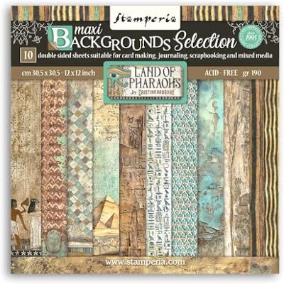 Stamperia Papier de scrapbooking pour scrapbooking, albums, cartes, bullet journaux, et plus, sans acide, double face, parfait pour l'artisanat et le cadeau (Land of Pharaohs Maxi Background) (30,5 - Publicité Stamperia Papier de scrapbooking pour scrapbooking, albums, cartes, bullet journaux, et plus, sans acide, double face, parfait pour l'artisanat et le cadeau (Land of Pharaohs Maxi Background) (30,5 - Publicité