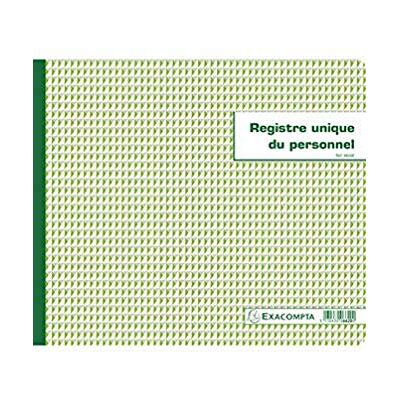 Exacompta Piqure Registre Unique du Personnel 27 x 32 cm 40 Pages - Publicité Exacompta Piqure Registre Unique du Personnel 27 x 32 cm 40 Pages - Publicité