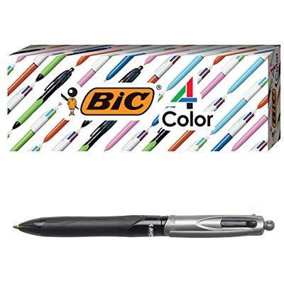 BIC Lot de 3 stylos à bille professionnels 4 couleurs, corps noir, pointe moyenne (1 mm), encres assorties, - Publicité BIC Lot de 3 stylos à bille professionnels 4 couleurs, corps noir, pointe moyenne (1 mm), encres assorties, - Publicité