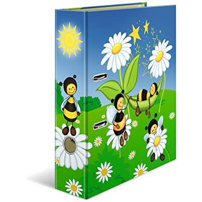 HERMA Classeur A4, motif abeilles, 7 cm de large, avec motif de maternelle, classeur coloré avec impression intérieure pour garçons, filles et enfants - Publicité HERMA Classeur A4, motif abeilles, 7 cm de large, avec motif de maternelle, classeur coloré avec impression intérieure pour garçons, filles et enfants - Publicité