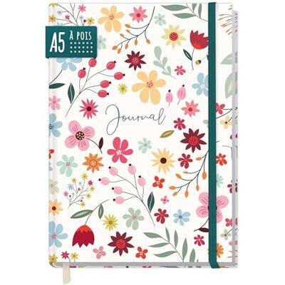 Häfft paper&you® Journal A5 dotted Carnet à points "Wild Flower" 156 pages numérotées à points, élastique et ruban marque-page , faire des croquis, faire des liste - Publicité Häfft paper&you® Journal A5 dotted Carnet à points "Wild Flower" 156 pages numérotées à points, élastique et ruban marque-page , faire des croquis, faire des liste - Publicité