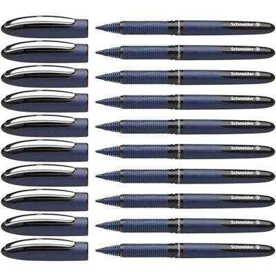 Schneider One Business (Stylos roller, non rétractable,indélébile) Lot de 10, Encre noire - Publicité Schneider One Business (Stylos roller, non rétractable,indélébile) Lot de 10, Encre noire - Publicité