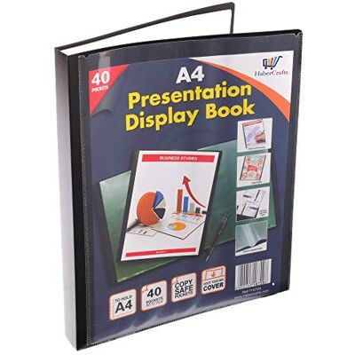 Habercrafts Classeur de présentation à 40 pochettes en plastique Format A4-80 vues (lot de 12) - Publicité Habercrafts Classeur de présentation à 40 pochettes en plastique Format A4-80 vues (lot de 12) - Publicité