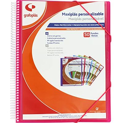 Grafoplás Grafoplas 39845054 Classeur pochettes personnalisable, maxiplas, 50 pochettes, fuchsia rose, 30,8 x 24 x 22 cm - Publicité Grafoplás Grafoplas 39845054 Classeur pochettes personnalisable, maxiplas, 50 pochettes, fuchsia rose, 30,8 x 24 x 22 cm - Publicité