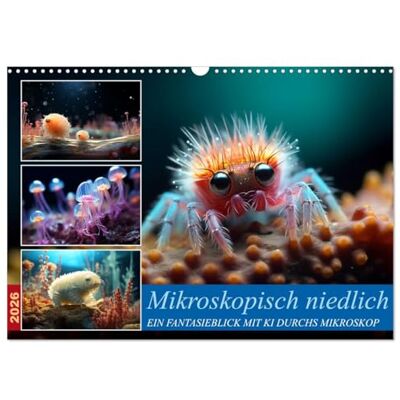 CALVENDO Mignon comme un microscope, Version française (Calendrier mural 2026 DIN A3 portrait), Calendrier mensuel - Publicité CALVENDO Mignon comme un microscope, Version française (Calendrier mural 2026 DIN A3 portrait), Calendrier mensuel - Publicité