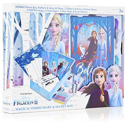 Disney Frozen 2 Coffret Journal Intime Fille et Boîte à Secrets de La Reine des Neiges 2 avec Elsa et Anna, Autocollants, Carnet, Stylos et Strass Inclus, Super Cadeau Fille pour Anniversaire, Noel - Publicité Disney Frozen 2 Coffret Journal Intime Fille et Boîte à Secrets de La Reine des Neiges 2 avec Elsa et Anna, Autocollants, Carnet, Stylos et Strass Inclus, Super Cadeau Fille pour Anniversaire, Noel - Publicité