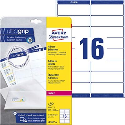 Avery Etiquettes adresse QuickPEEL, 99,33,9 - Publicité Avery Etiquettes adresse QuickPEEL, 99,33,9 - Publicité