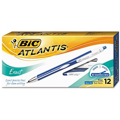 BIC Atlantis Exact Lot de 12 stylos à bille Pointe fine 0,7 mm Bleu - Publicité BIC Atlantis Exact Lot de 12 stylos à bille Pointe fine 0,7 mm Bleu - Publicité