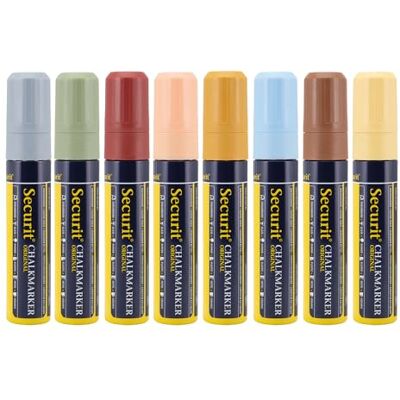 SECURIT Lot de 8 feutres craies couleurs Terre 7-15 mm - Publicité SECURIT Lot de 8 feutres craies couleurs Terre 7-15 mm - Publicité