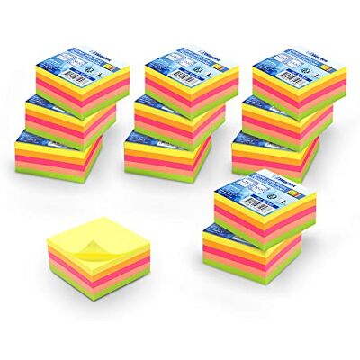 Waytex 3000 Notes autocollantes repositionnables multi couleurs néon 12 mini blocs 250 feuilles 5 cm x 5 cm - Publicité Waytex 3000 Notes autocollantes repositionnables multi couleurs néon 12 mini blocs 250 feuilles 5 cm x 5 cm - Publicité