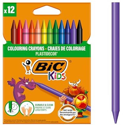 BIC Kids Plastidecor Craies de Coloriage Couleurs Assorties, Etui Carton de 12 - Publicité BIC Kids Plastidecor Craies de Coloriage Couleurs Assorties, Etui Carton de 12 - Publicité