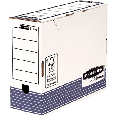 BANKERS BOX Fellowes System Lot de 10 Boîte d'archives A4+ Dos de 10 cm Bleu - Publicité BANKERS BOX Fellowes System Lot de 10 Boîte d'archives A4+ Dos de 10 cm Bleu - Publicité