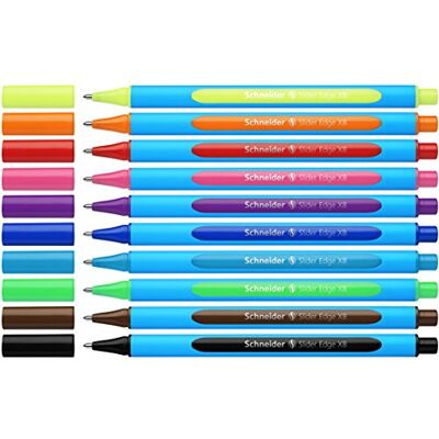 Schneider 152290 Slider Edge (Pointe extra large (XB), Stylo-bille non rétractable) Pochette de 10, Couleurs Assortis - Publicité Schneider 152290 Slider Edge (Pointe extra large (XB), Stylo-bille non rétractable) Pochette de 10, Couleurs Assortis - Publicité
