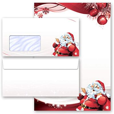 Paper-Media Set complet de 40 pièces Noël, LETTRE AU PÈRE NOËL Noël 20 feuilles de papier à lettres et 20 enveloppes DIN LONG avec fenêtre - Publicité Paper-Media Set complet de 40 pièces Noël, LETTRE AU PÈRE NOËL Noël 20 feuilles de papier à lettres et 20 enveloppes DIN LONG avec fenêtre - Publicité