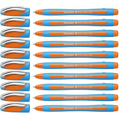 Schneider Slider Memo XB Stylo bille (avec capuchon, Pointe extra large (XB)) Orange, Lot de 10 - Publicité Schneider Slider Memo XB Stylo bille (avec capuchon, Pointe extra large (XB)) Orange, Lot de 10 - Publicité