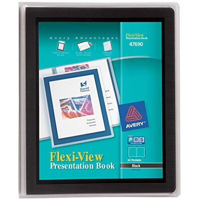 Avery Flexi-View 47690 Livre de présentation avec fenêtre transparente pour page de titre, 24 pages anti-adhésives, 1 livre noir - Publicité Avery Flexi-View 47690 Livre de présentation avec fenêtre transparente pour page de titre, 24 pages anti-adhésives, 1 livre noir - Publicité