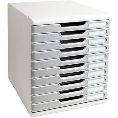 Exacompta Réf. 302041D MODULO A4 Caisson 10 tiroirs fermés pour documents A4+ Dimensions extérieures : Profondeur 35 x largeur 28,8 x Hauteur 32 cm Gris lumière/granit - Publicité Exacompta Réf. 302041D MODULO A4 Caisson 10 tiroirs fermés pour documents A4+ Dimensions extérieures : Profondeur 35 x largeur 28,8 x Hauteur 32 cm Gris lumière/granit - Publicité