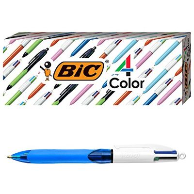 BIC MMBG3EC-A-AST Lot de 3 stylos à bille avec grip 4 couleurs, corps bleu, pointe moyenne (1 mm), encres assorties, encre assortie, 3 pièces - Publicité BIC MMBG3EC-A-AST Lot de 3 stylos à bille avec grip 4 couleurs, corps bleu, pointe moyenne (1 mm), encres assorties, encre assortie, 3 pièces - Publicité