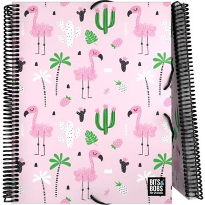 Grafoplás Grafoplas Classeur à pochettes en plastique A4, couverture souple, spirale PVC, 30 doublures en polypropylène, collection Design Bits&Bobs Pop Up Design Tropical, Maxiplas, parfait matériel scolaire - Publicité Grafoplás Grafoplas Classeur à pochettes en plastique A4, couverture souple, spirale PVC, 30 doublures en polypropylène, collection Design Bits&Bobs Pop Up Design Tropical, Maxiplas, parfait matériel scolaire - Publicité